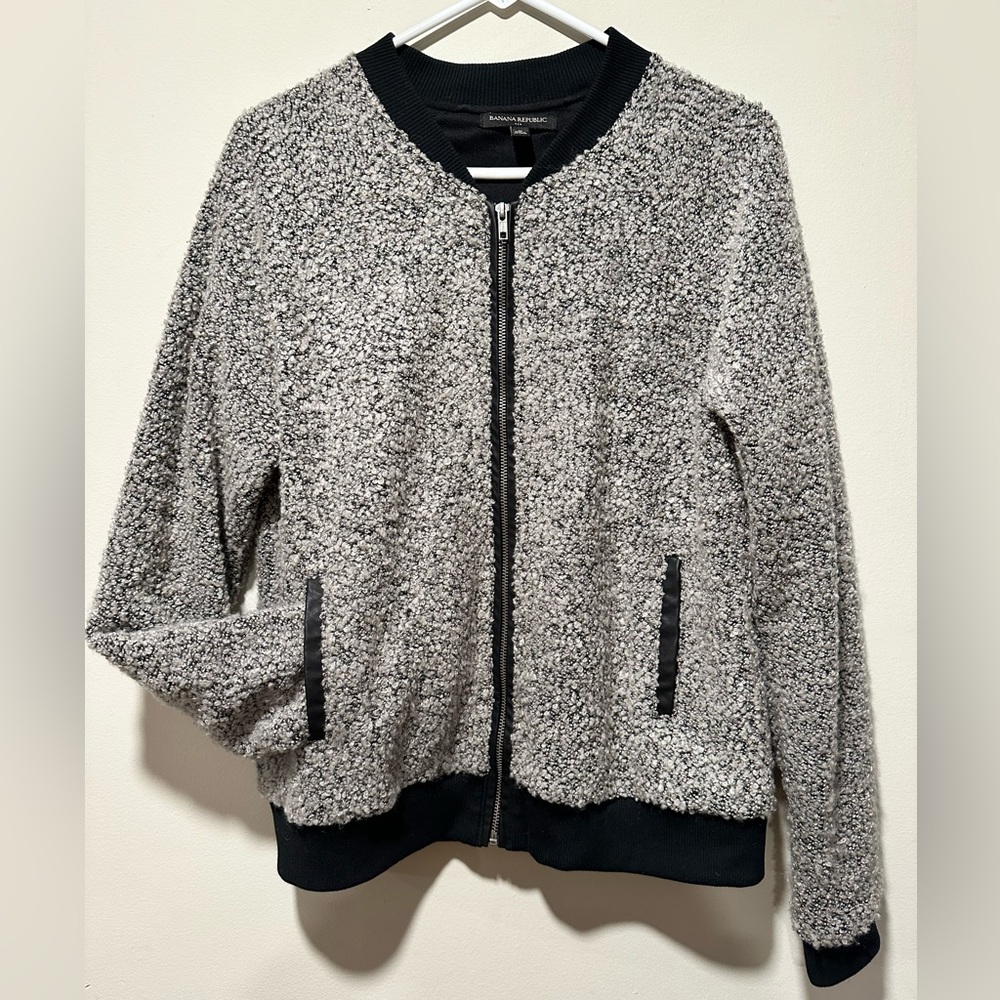 Gray J. Crew Teddy Bomber Jacket